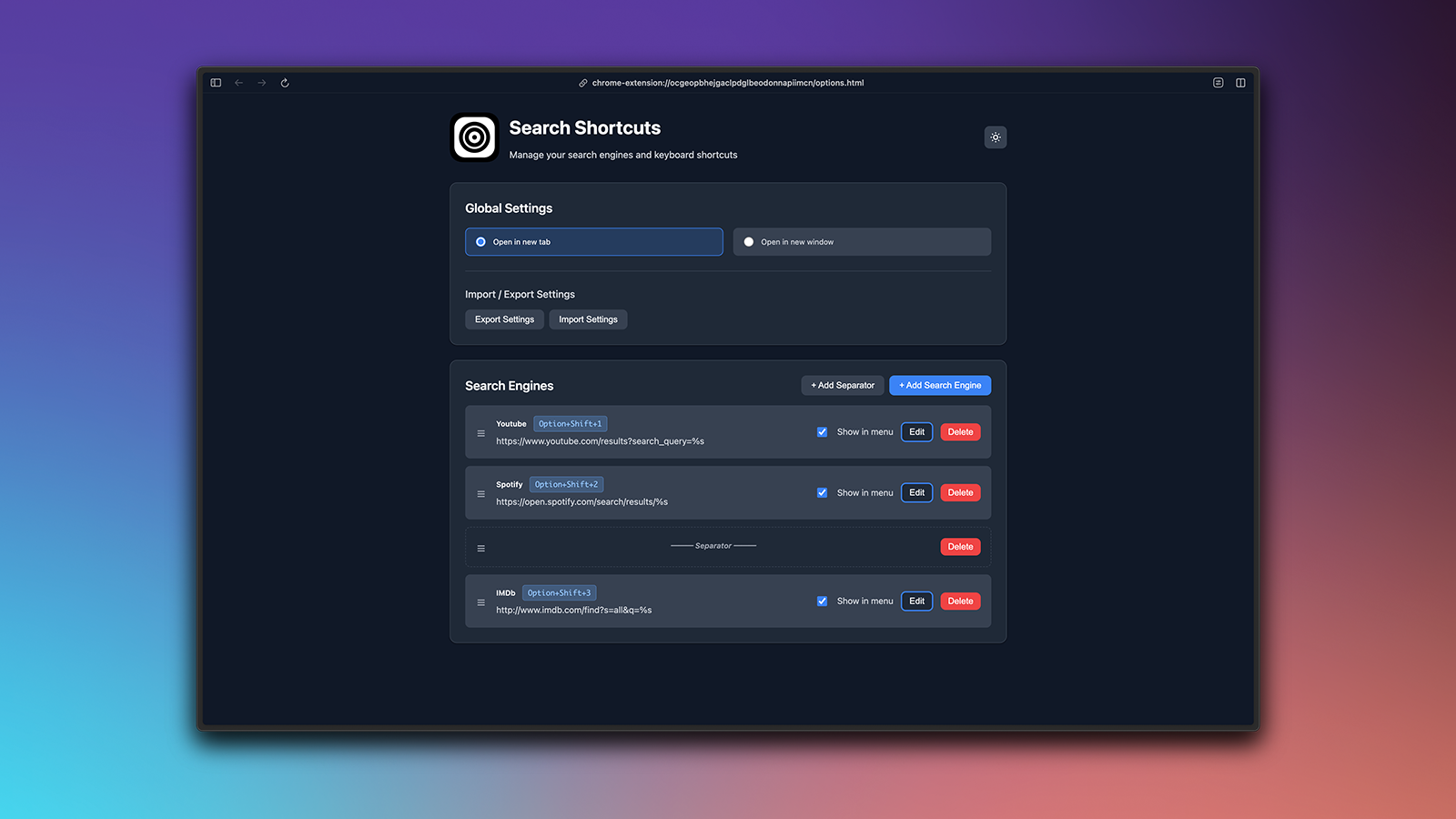 Search Shortcuts - Quick Search with Keyboard Shortcuts