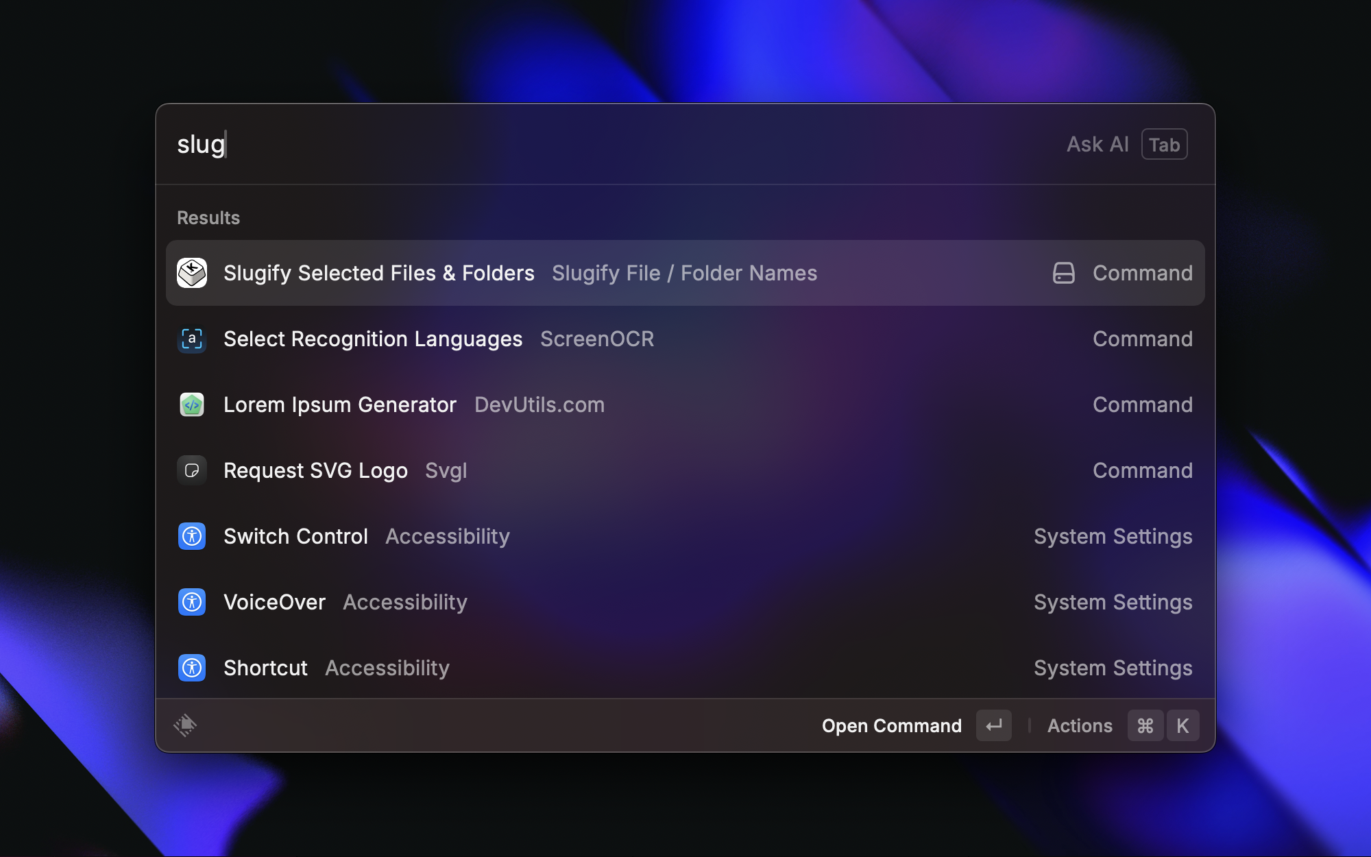 Slugify File and Folder Names - A Simple Raycast Extension for Clean Filenames